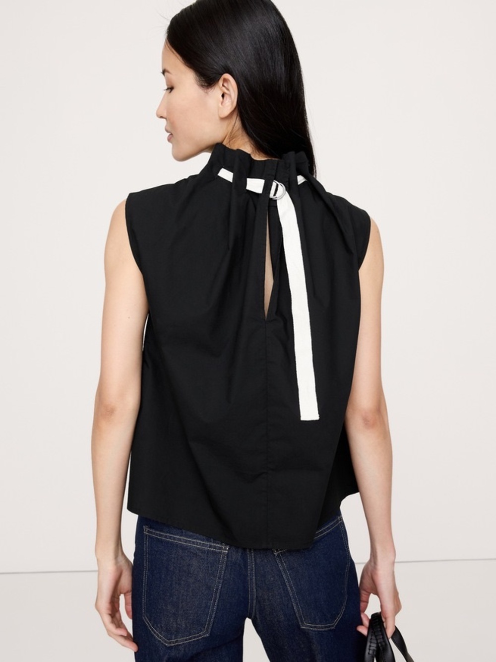 Banana Republic Belted Neck Pleated Tank Top